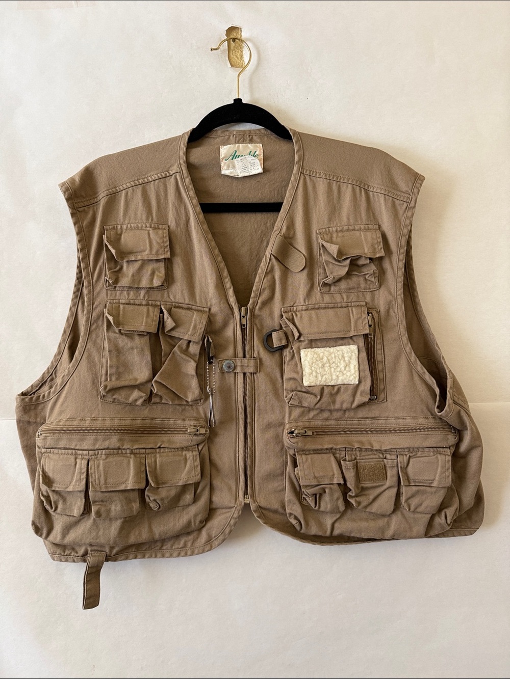 Vintage Ausable Khaki Fishing Utility Vest Men's Size XL Multi Pocket Gorpcore